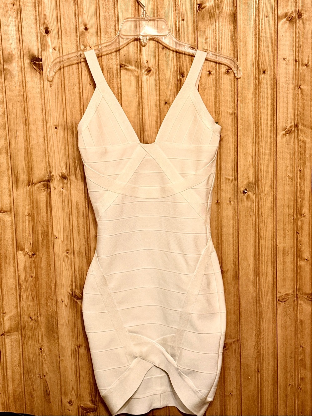 Herve Leger by Max Azria NWT Bandage Knit Dress Size M Ivory White HRT6C667-026